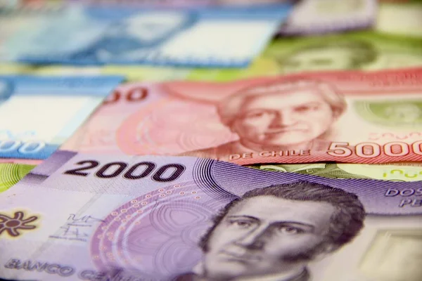 Chilské Peníze Účty Pozadí — Stock fotografie