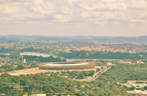 Brezilya 'daki Mineirao futbol stadyumunun hava manzarası