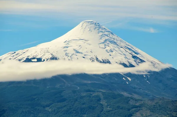 Vista Panorámica Del Volcán Con Nieve Chile —  Fotos de Stock