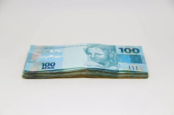 Brasilianisches Geld Aus Nächster Nähe — Stockfoto