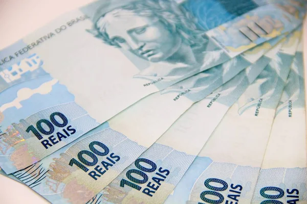 Brezilya parası yakın plan görüntüsü