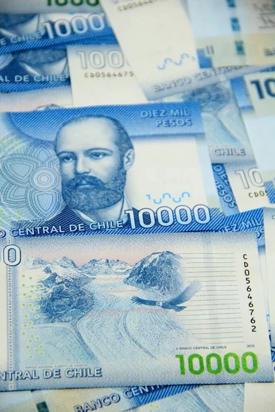 Chilenska Peso Pengar Räkningar Närbild — Stockfoto