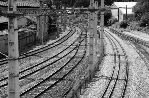 Tren istasyonundaki raylar.