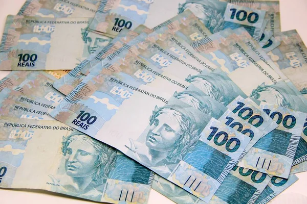 Brezilya parası yakın plan görüntüsü