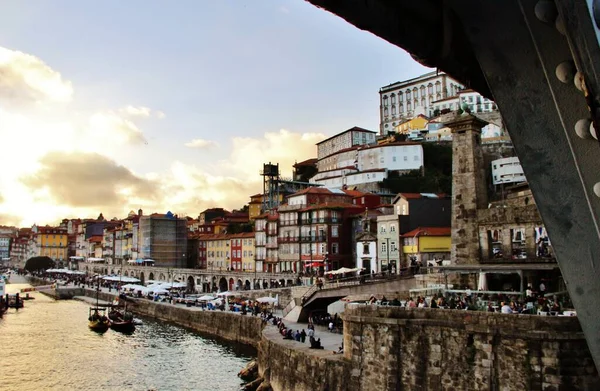 Vista Arquitectura Fachadas Edificios Calles Ciudad Portuaria Oporto Portugal — Foto de Stock