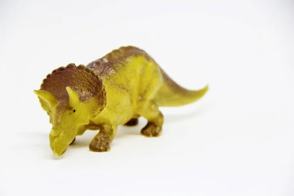 Gummi Dinosaurie Leksak Isolerad Vit Bakgrund — Stockfoto