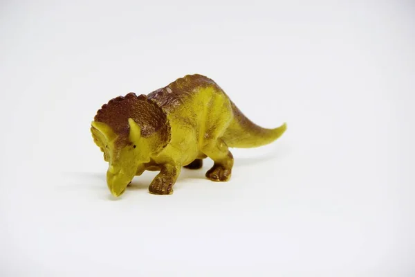 Gummi Dinosaurie Leksak Isolerad Vit Bakgrund — Stockfoto