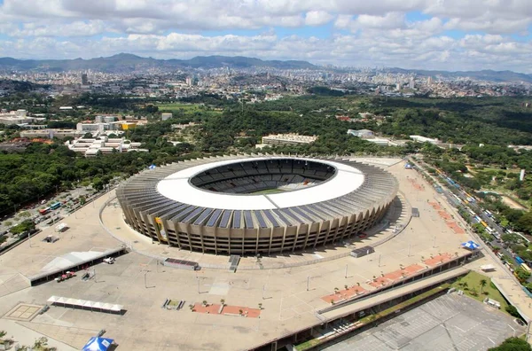 ブラジルミネイラオサッカースタジアムの空中ビュー — ストック写真