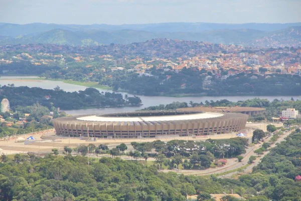 Brezilya 'daki Mineirao futbol stadyumunun hava manzarası