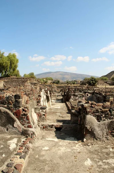 Teotihuacan manzarası, Meksika 'da antik bir şehir.