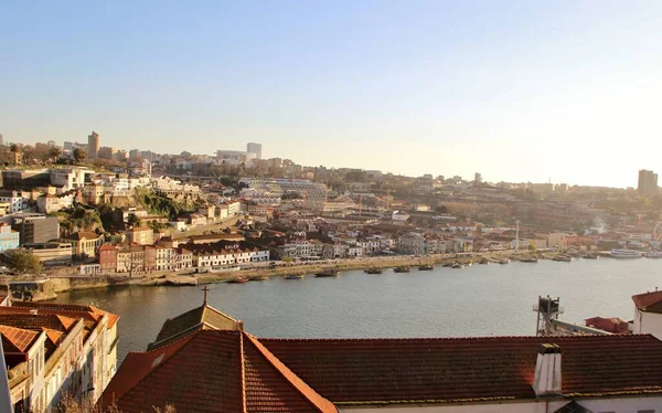 Blick Auf Architektur Häuserfassaden Und Straßen Hafenstadt Porto Portugal — Stockfoto