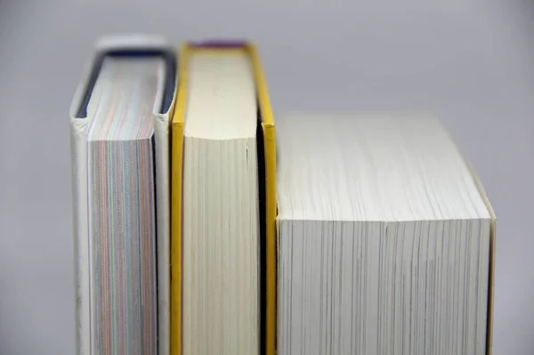 Closeup View Several Closed Books White Background — Stock Photo, Image
