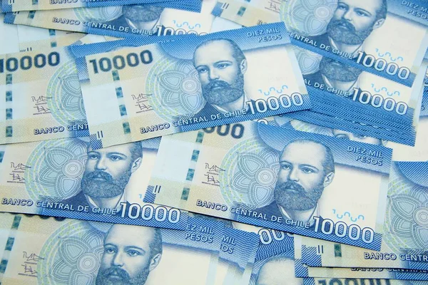 Şili pezosu. Yakın çekim faturaları.