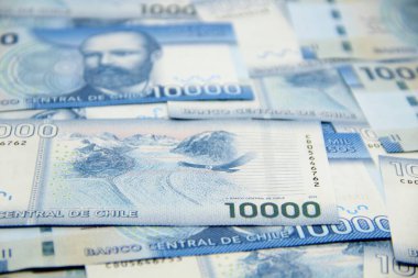 Şili pezosu. Yakın çekim faturaları.