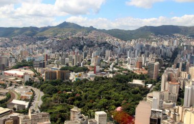 Brezilya 'nın Belo Horizonte şehrinin güzel hava manzarası