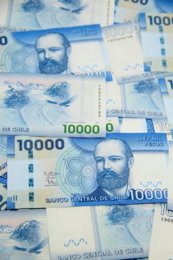Şili pezosu. Yakın çekim faturaları.