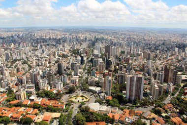 Brezilya 'nın Belo Horizonte şehrinin güzel hava manzarası