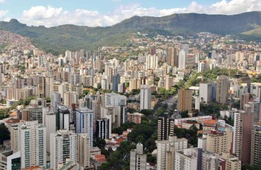 Brezilya 'nın Belo Horizonte şehrinin güzel hava manzarası