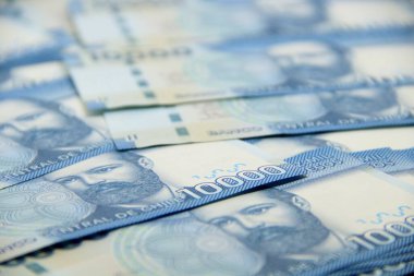 Şili pezosu. Yakın çekim faturaları.