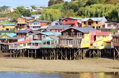 Palafito evleri, Castro şehri, Şili