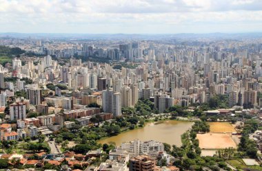 Brezilya 'nın Belo Horizonte şehrinin güzel hava manzarası