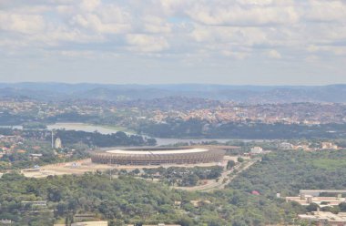 Brezilya 'daki Mineirao futbol stadyumunun hava manzarası