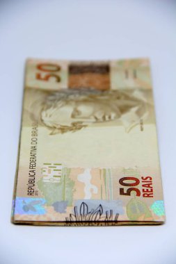 Brezilya parası yakın plan görüntüsü