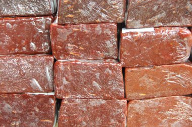 Meyve karışımının paketlerinin yakın görünümü 