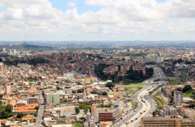 Brezilya 'nın Belo Horizonte şehrinin güzel hava manzarası