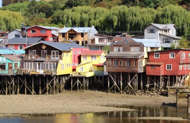 Palafito evleri, Castro şehri, Şili