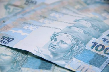 Brezilya parası yakın plan görüntüsü