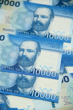 Şili pezosu. Yakın çekim faturaları.