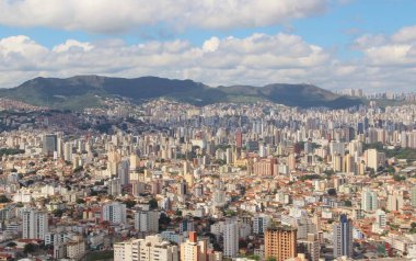 Brezilya 'nın Belo Horizonte şehrinin güzel hava manzarası