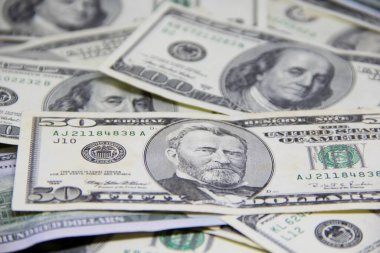 Amerikan doları banknotları yakın plan görüntüsü