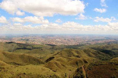 Brezilya 'nın Belo Horizonte şehrinin güzel hava manzarası
