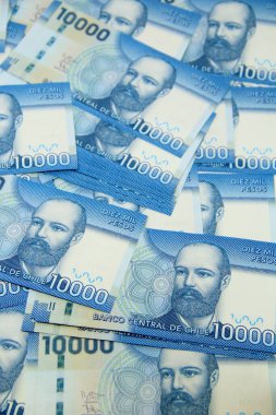 Şili pezosu. Yakın çekim faturaları.