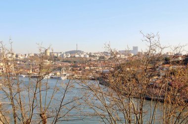 Mimari manzara, binalar ve caddeler liman kenti, Porto, Portekiz