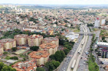 Brezilya 'nın Belo Horizonte şehrinin güzel hava manzarası