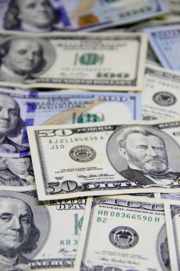Amerikan doları banknotları yakın plan görüntüsü