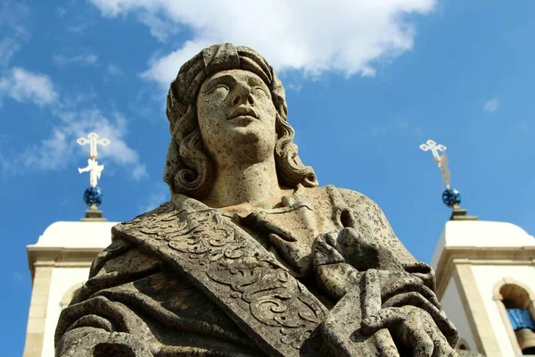 Vue Différentes Statues Prophètes Chrétiens Bon Jésus Matosinhos Église Rococo — Photo