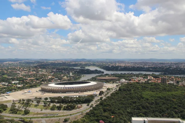 Brezilya 'daki Mineirao futbol stadyumunun hava manzarası