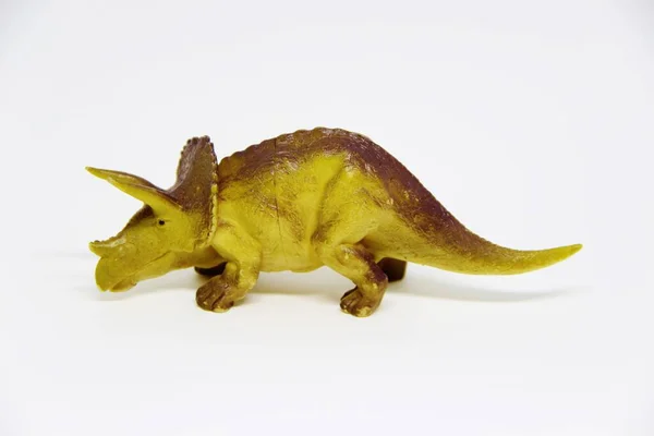 Gummi Dinosaurie Leksak Isolerad Vit Bakgrund — Stockfoto