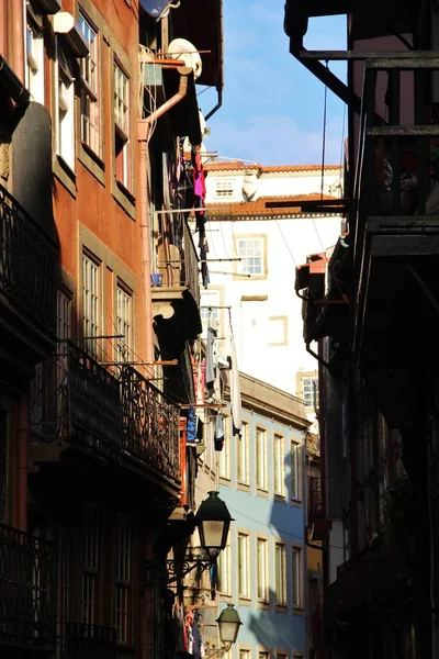 Vista Arquitectura Fachadas Edificios Calles Ciudad Portuaria Oporto Portugal — Foto de Stock