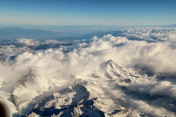 Beautiful Aerial View Mountains Clouds — Stock Photo, Image