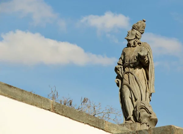 Vista Diferentes Estátuas Profetas Cristãos Bon Jesus Matosinhos Igreja Rococó — Fotografia de Stock