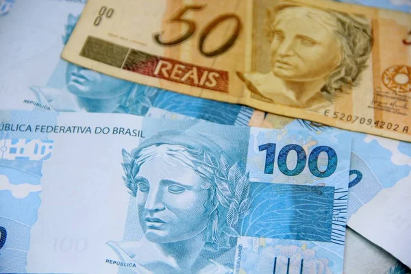 Brezilya Parası Yakın Plan Görüntüsü — Stok fotoğraf