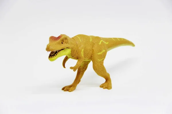 Gummi Dinosaurier Spielzeug Isoliert Auf Weißem Hintergrund — Stockfoto