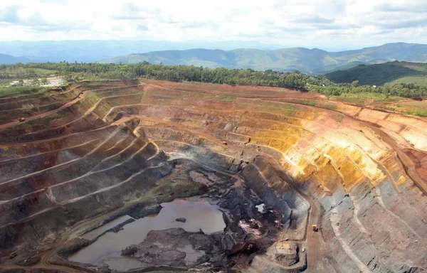 Letecký Pohled Lom Kde Těžební Železo Brazílie — Stock fotografie