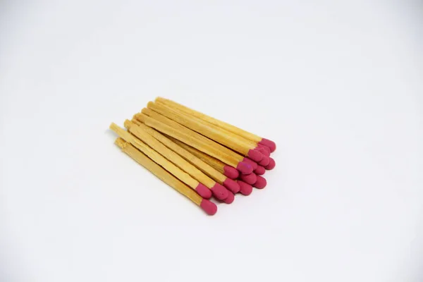 Heap Matchsticks White Background — Stock Photo, Image