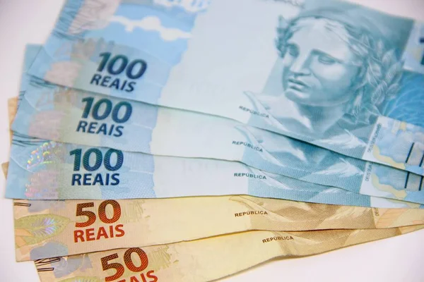 Brezilya parası yakın plan görüntüsü